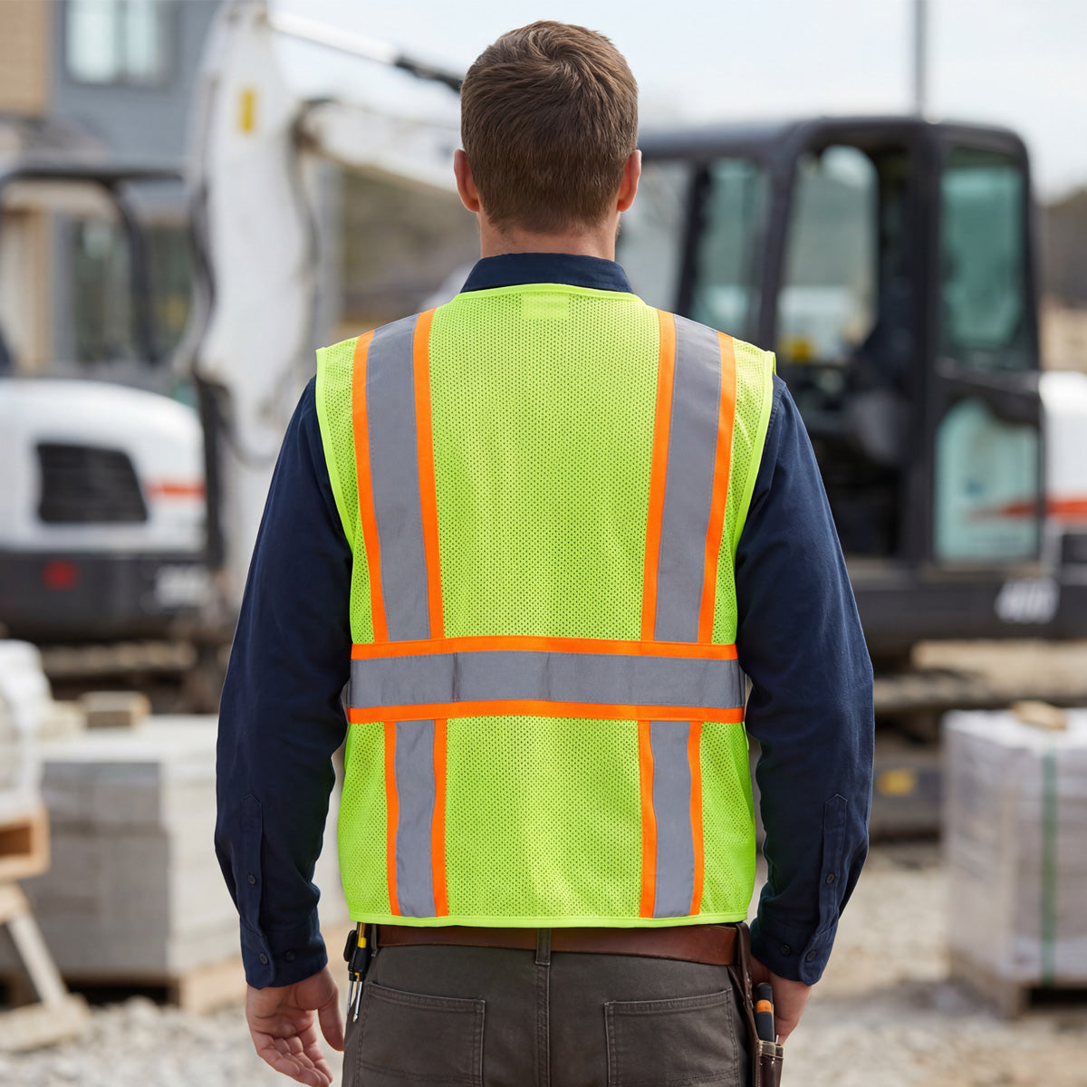 reflective safety vest for construction