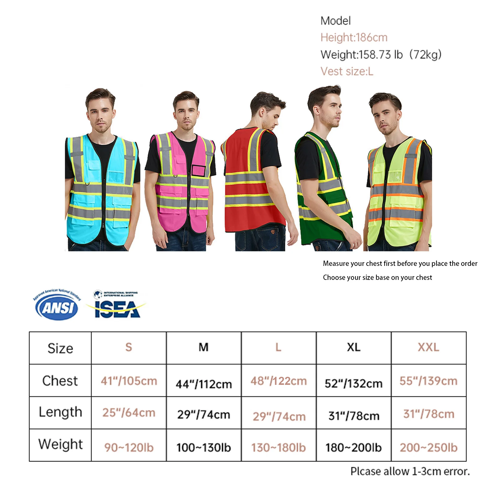 Hi Vis Multi-Pocket Vest with Custom Print