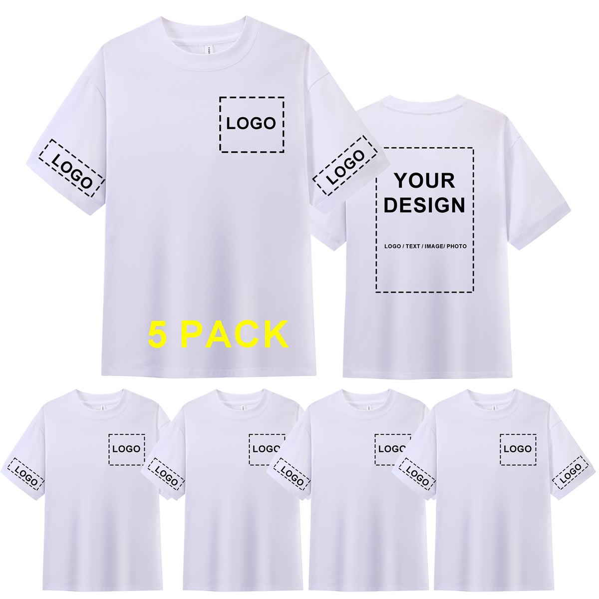 Custom 100% Cotton T Shirts Men and Women Personalized Design Your Own T Shirt Add Your Image Photo Text Front Back Tshirts Print