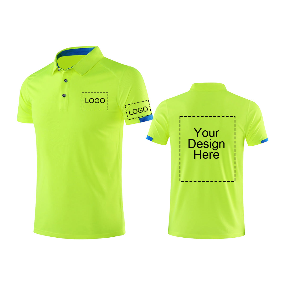 custom fluorescent yellow t shirt golf polo shirt work shirt