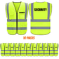 SECURITY Safety Vest with 5 Pokets and Zipper Reflective Vests Class 2 Visibility