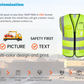 Reflective Safety Vest Breathable Mesh Material Class 2 Safety Vests ANSI with 5 Pockets Zipper High Visibility