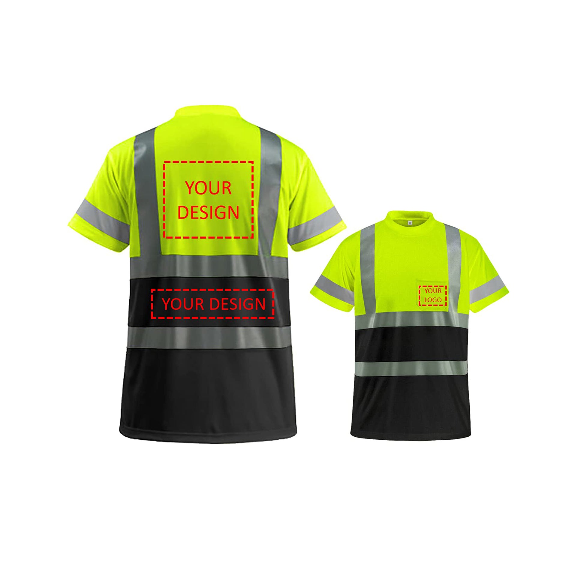  High Visibility Reflective Safety T-Shirts Custom Logo