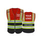 Custom redblack safety vest customize hi vis vest reflective vest with logo