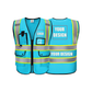 Mesh safety vest custom logo lightblue hi vis safety vest