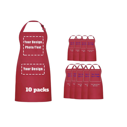 Delantales personalizados con bolsillo Personalizar nombre Imprimir texto Logotipo Imagen Foto Parrilla Cocinero Delantal de chef
