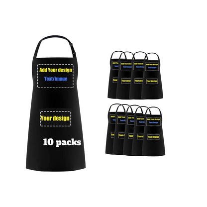 Delantales personalizados con bolsillo Personalizar nombre Imprimir texto Logotipo Imagen Foto Parrilla Cocinero Delantal de chef