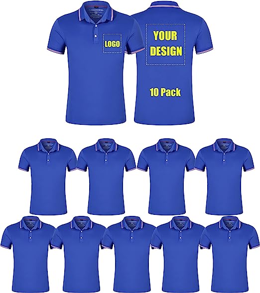 Customized Polo Shirts with Logo for Men Woman Personalized Polo T-Shirts Print Your Own Design Shirt