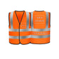 Custom Logo High Visibility Safety Vest Breakaway Velcro Hi Vis Viz Reflective Security Vest Customized