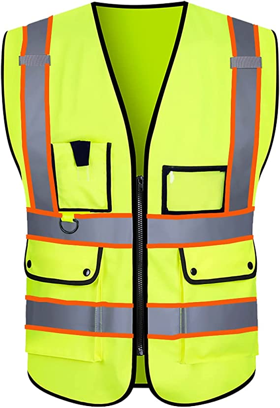 Custom safety vest customize hi vis vest reflective vest with logo yellow S M L XL XXL