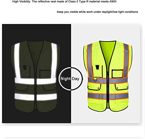 Custom safety vest customize hi vis vest reflective vest with logo yellow S M L XL XXL