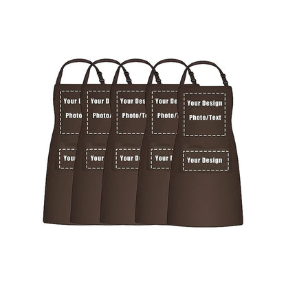 Delantales personalizados con bolsillo Personalizar nombre Imprimir texto Logotipo Imagen Foto Parrilla Cocinero Delantal de chef