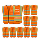 orange high visibility vest personalised logo for woman