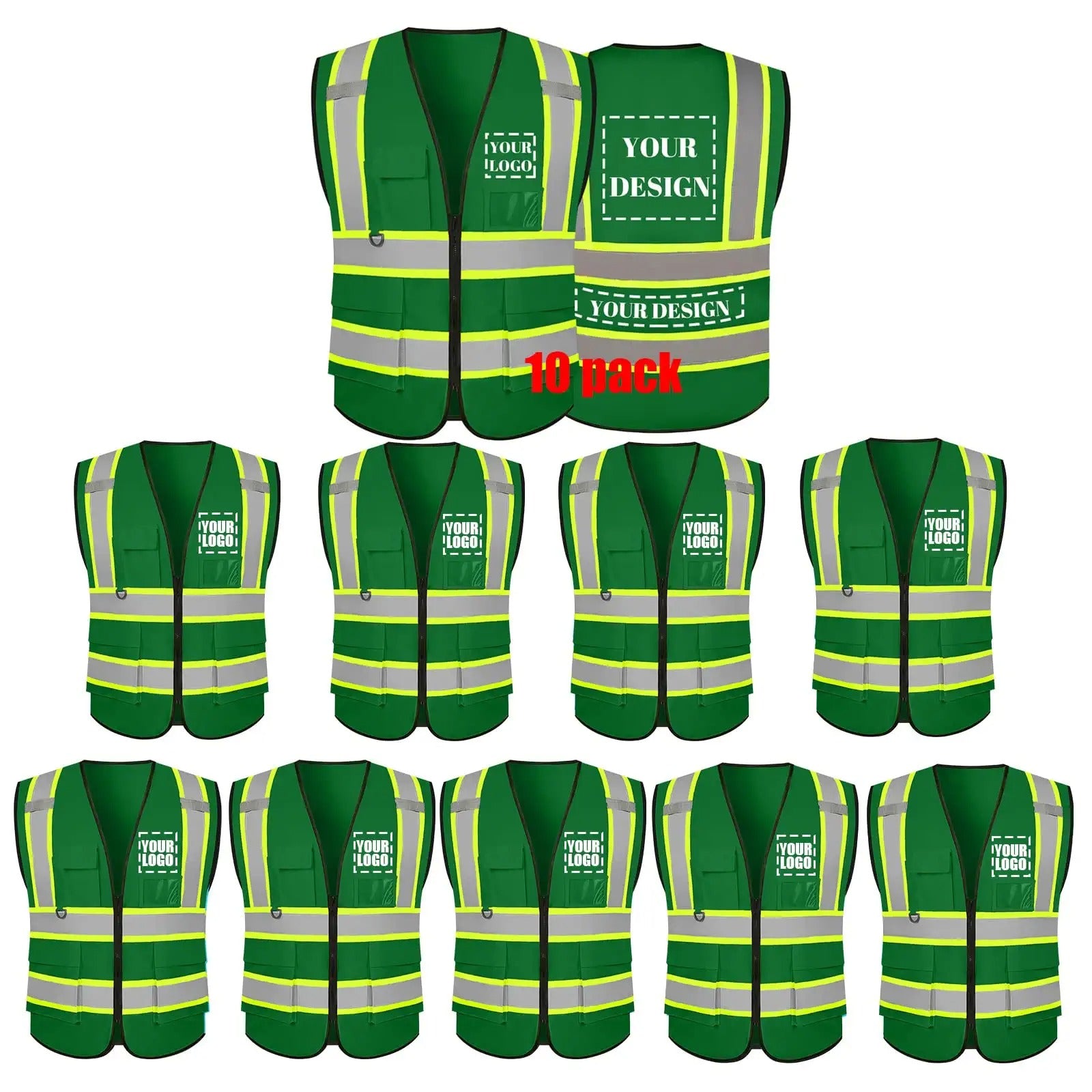 Custom safety vest logo customize hi vis vest reflective vest with logo no  minimum – Safety Custom