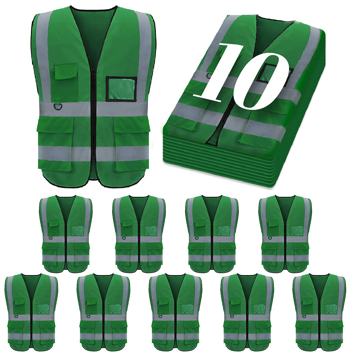 Custom safety vest customize hi vis vest reflective vest with logo green S M L XL XXL