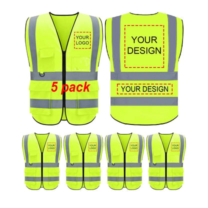 Custom safety vest customize hi vis vest reflective vest with logo yellow S M L XL XXL