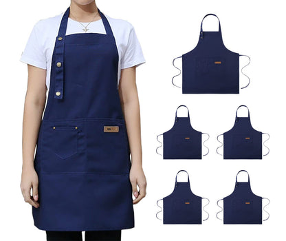 Delantal de lona personalizado, delantal personalizado con bolsillos para cocina, chef, parrilla, delantal personalizado con logotipo, texto e imagen.